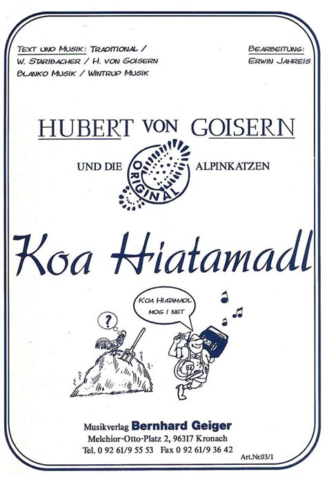 hubert von goisern koa hiatamadl text